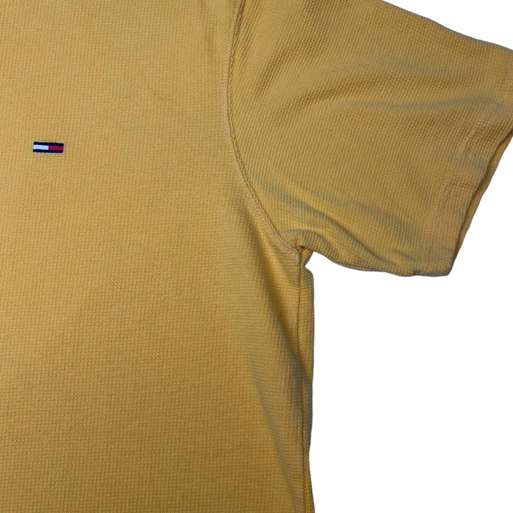 Vintage Tommy Hilfiger Men's XL Yellow V-Neck Short Sleeve Shirt - Picture 4 of 6